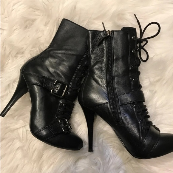 Guess Lace Up Buckle Combat Boots - Picture 3 of 8